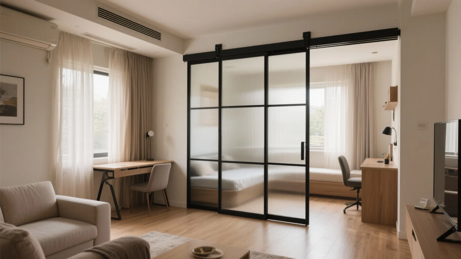 Flexible zones with sliding partitions