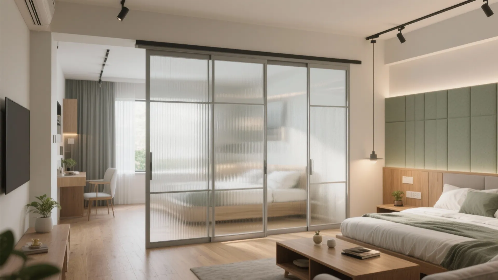 Flexible zones with sliding partitions