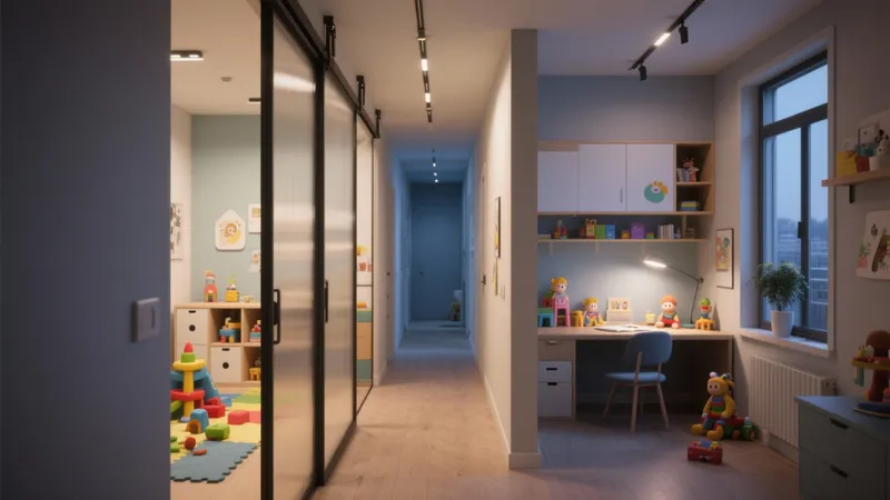 Modern Kids Room with Study Zone and Play Area