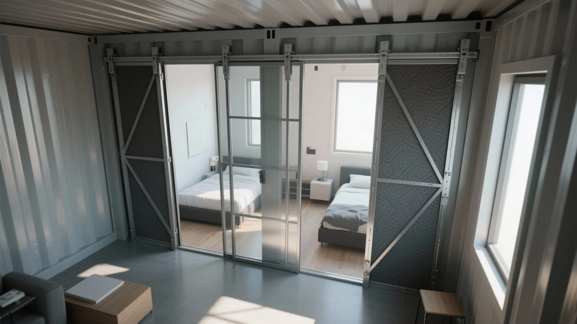 3. Sliding partitions to adapt room count