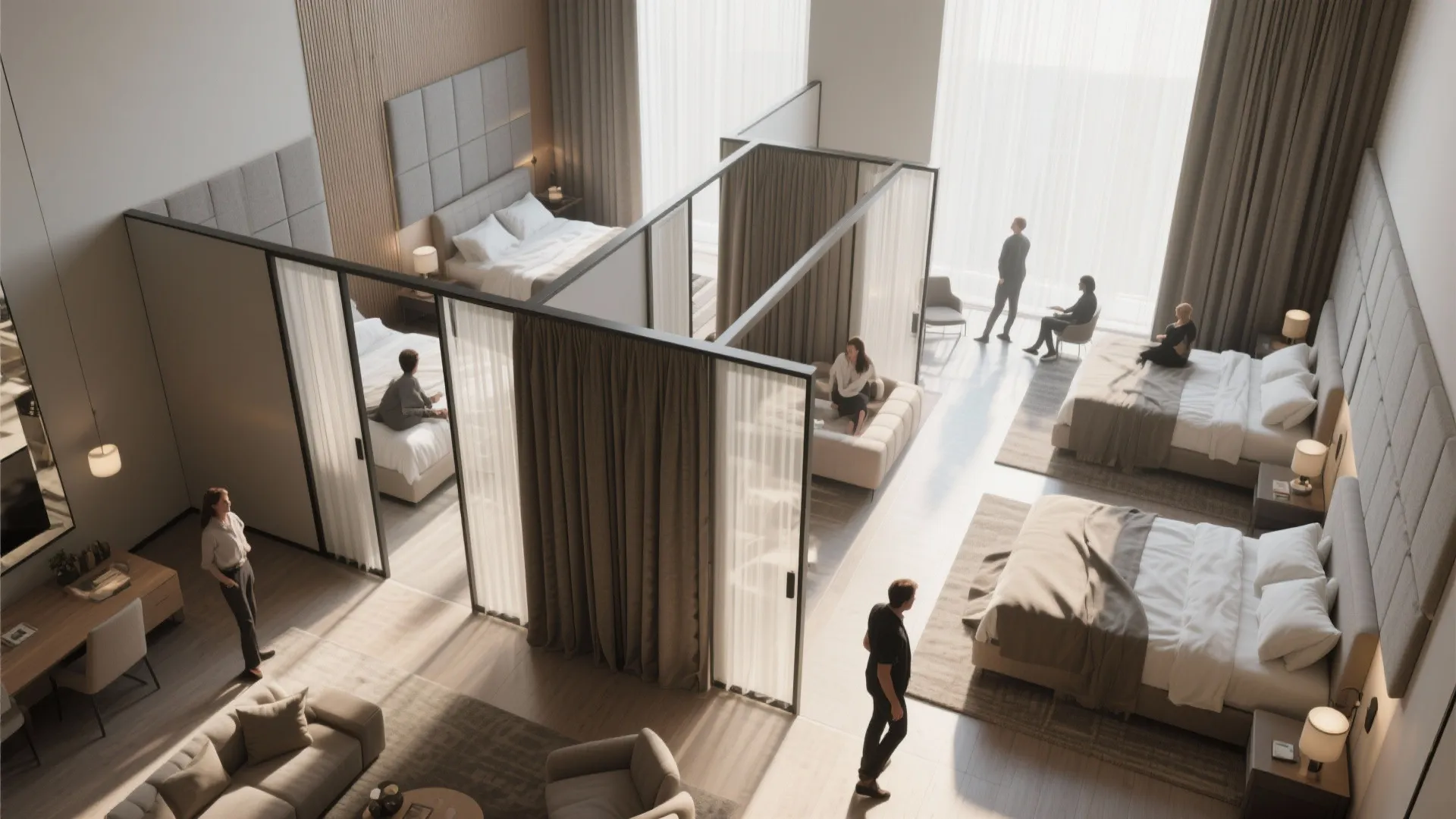 2. Flexible Living: Sliding Partitions