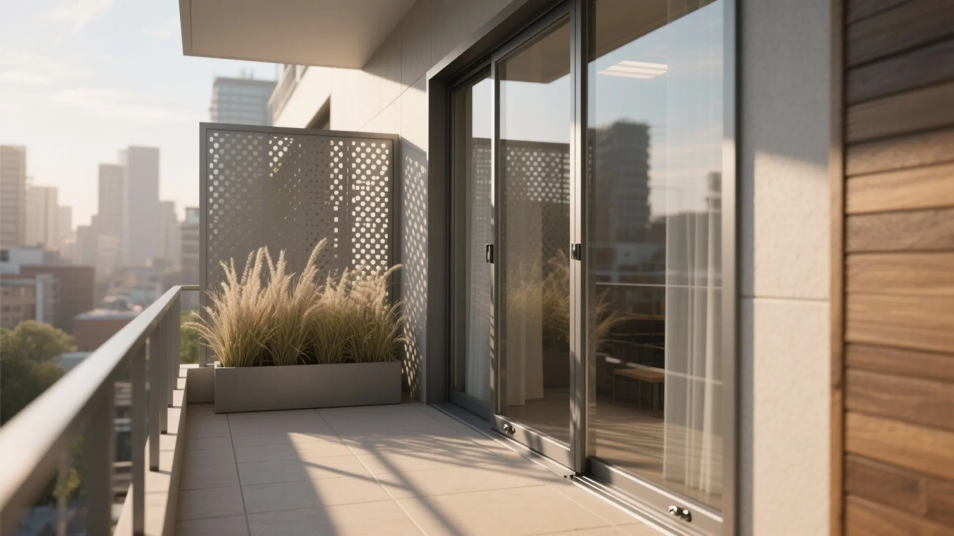 Sliding Glass + Perforated Screens