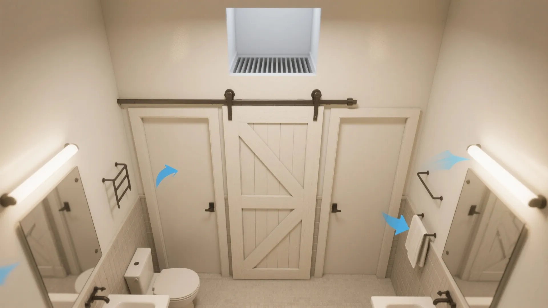 3. Sliding Barn Door with Open Top