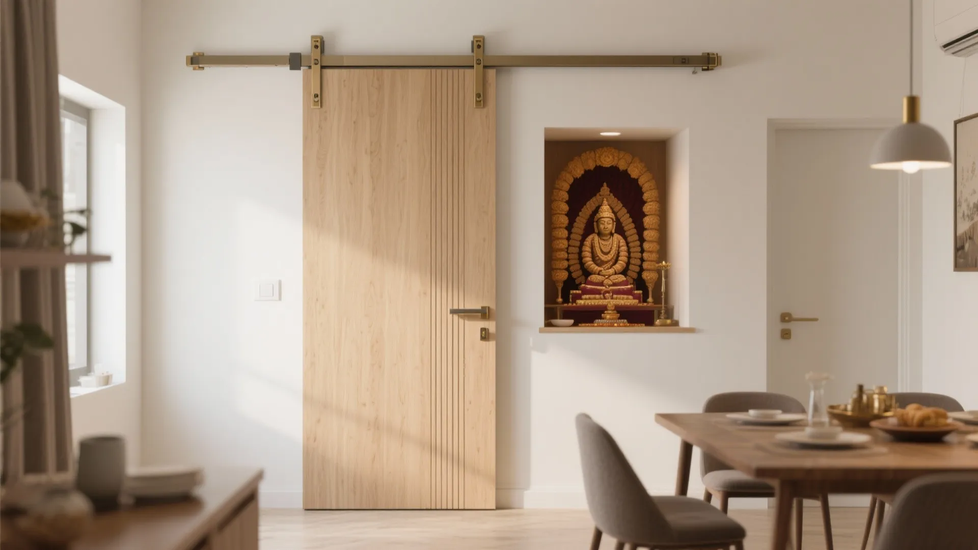 Space-Saving Sliding Plywood Doors