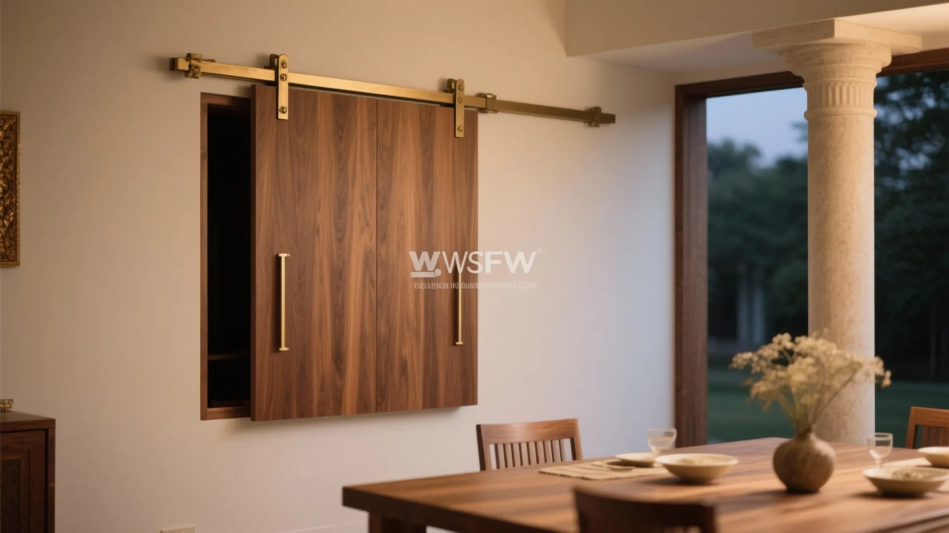 3) Sliding Pocket Plywood Doors to Save Aisle Space