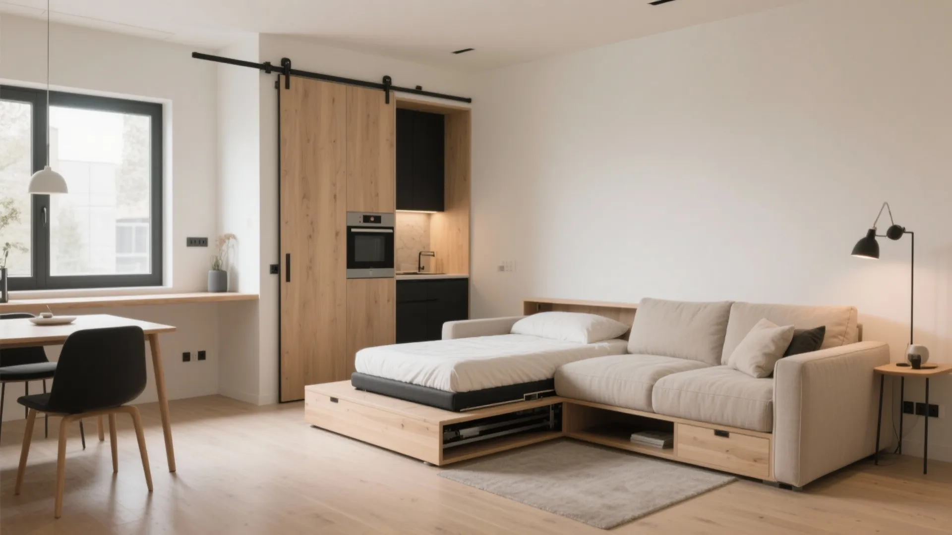 Sliding, pocket doors and transformable furniture