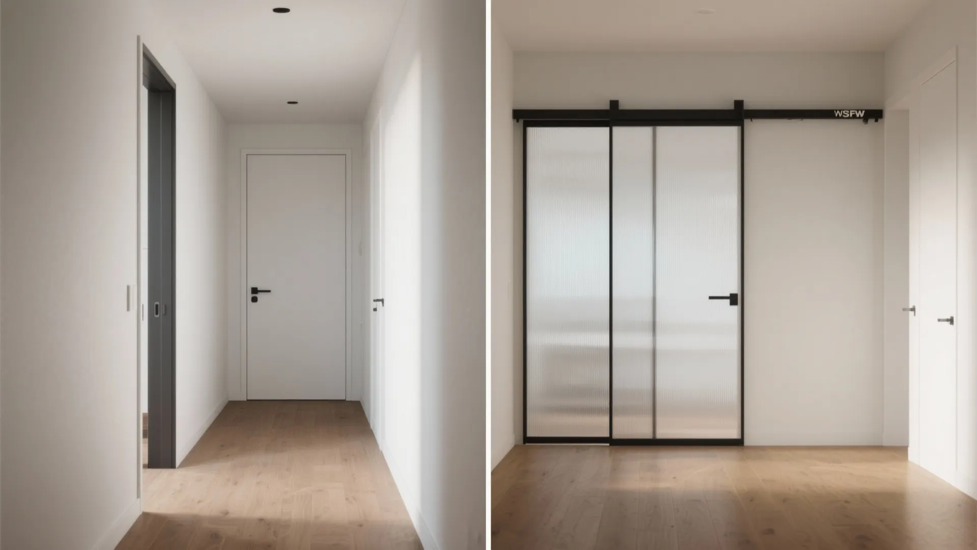 Sliding doors and pocket partitions for flexible privacy