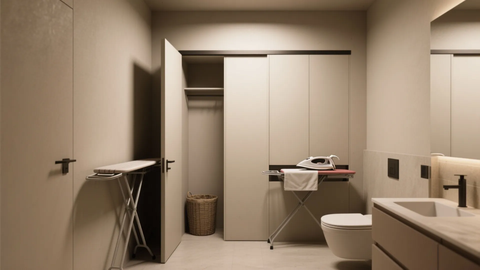 3. Use pocket doors and sliding panels to save swing space