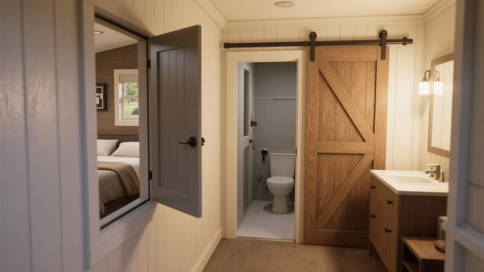 4. Pocket Doors and Sliding Barn Doors to Save Swing Space