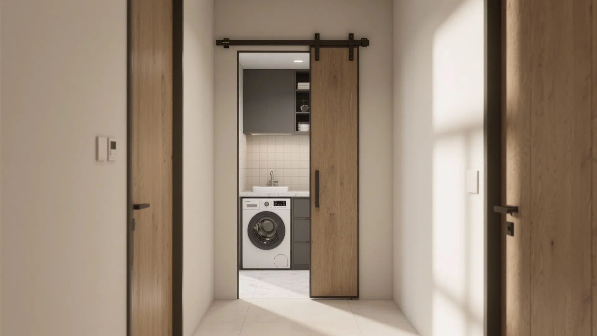 3. Sliding doors and compact workflow