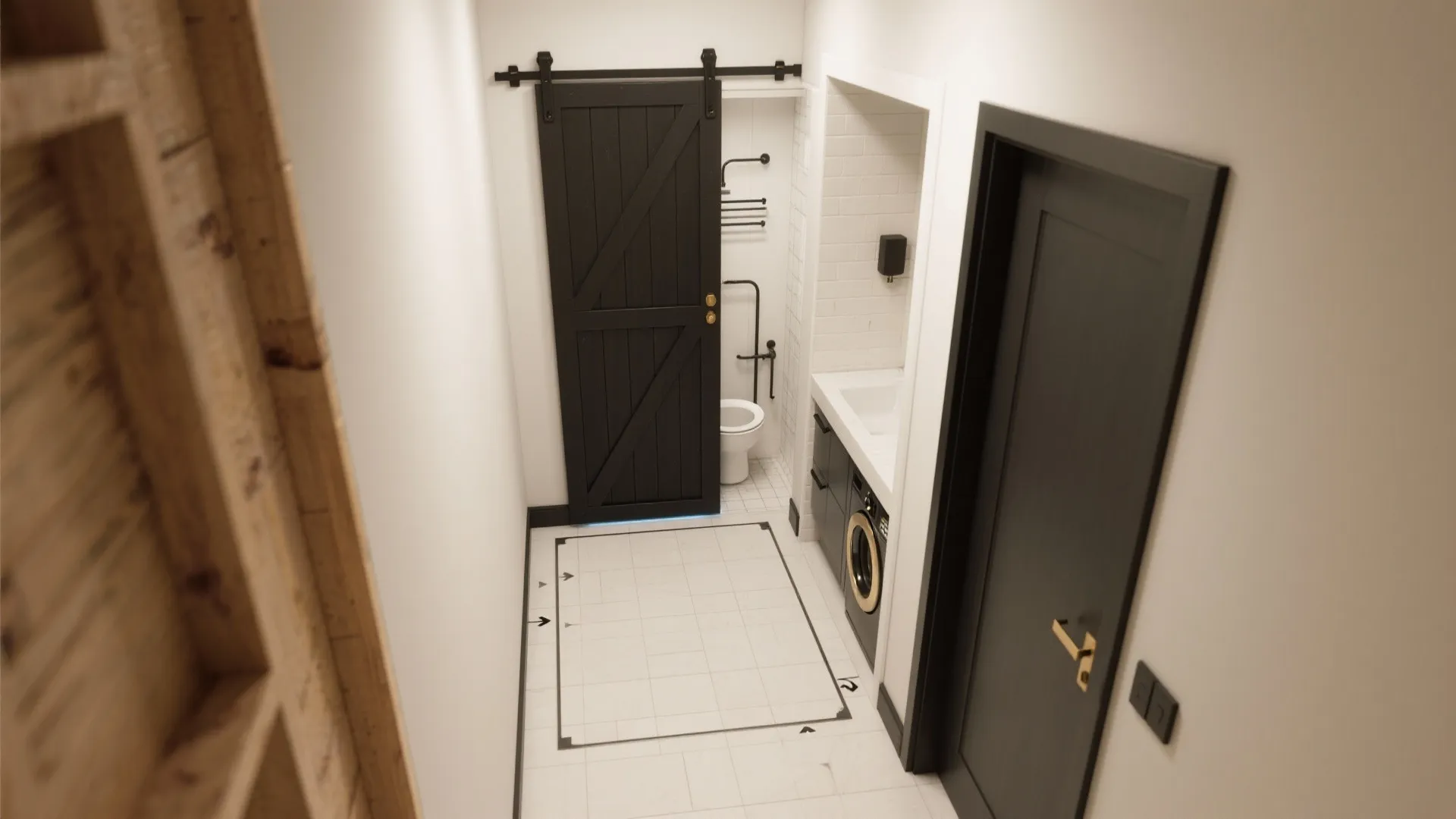 Sliding Barn or Pocket Doors with Statement Hardware