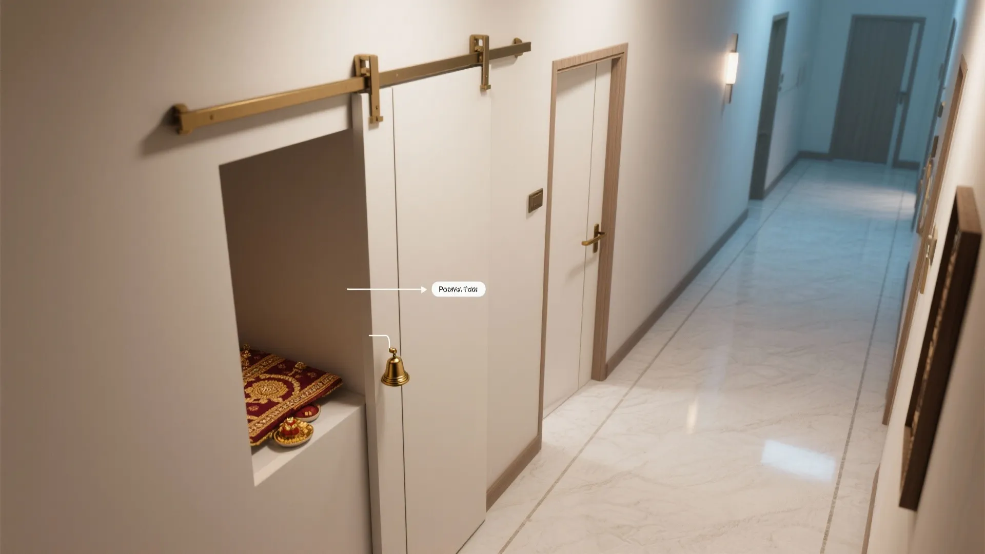 Sliding Pocket Door with Discreet Bell Rail