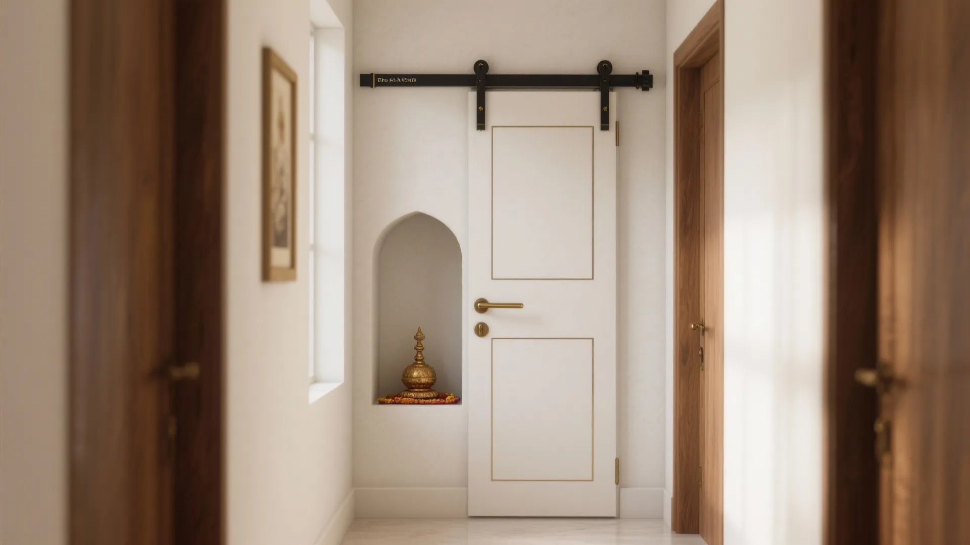 Compact sliding doors for tiny prayer niches