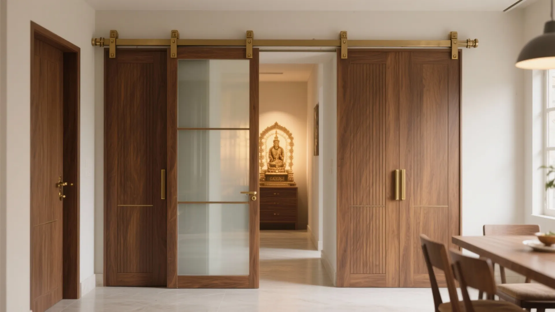 Sliding Pooja Doors for Tight Corners