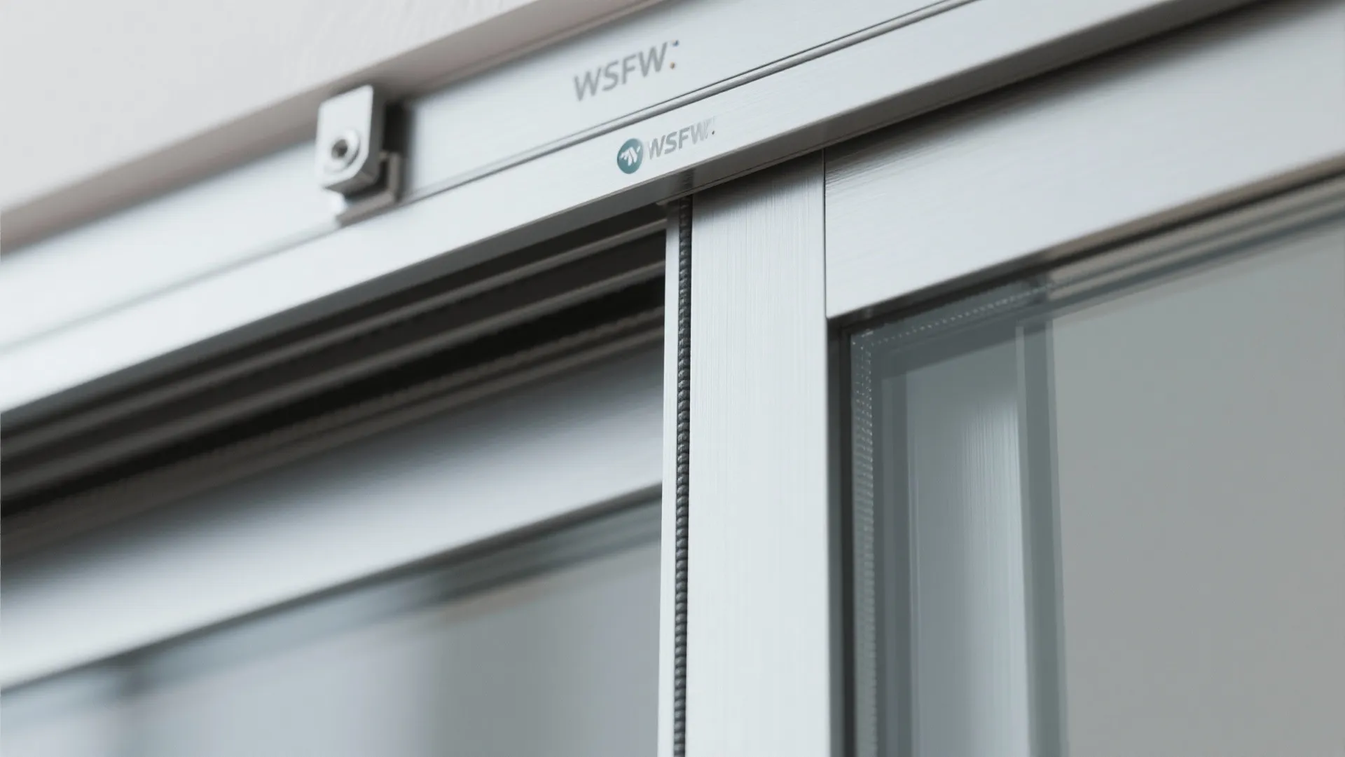 Sliding aluminium gate with frosted glass panels