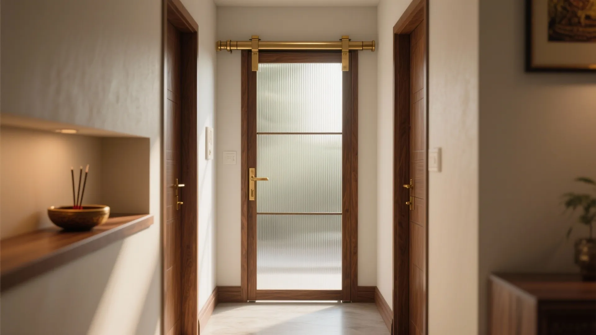 Idea 3: Single Pocket or Sliding Door with Reeded Insert