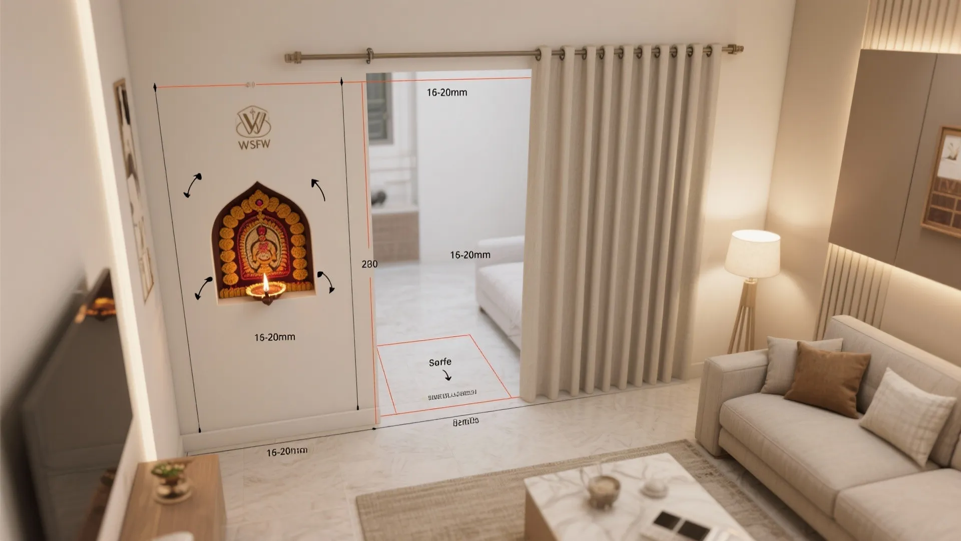 4) Sliding screen with translucent fabric