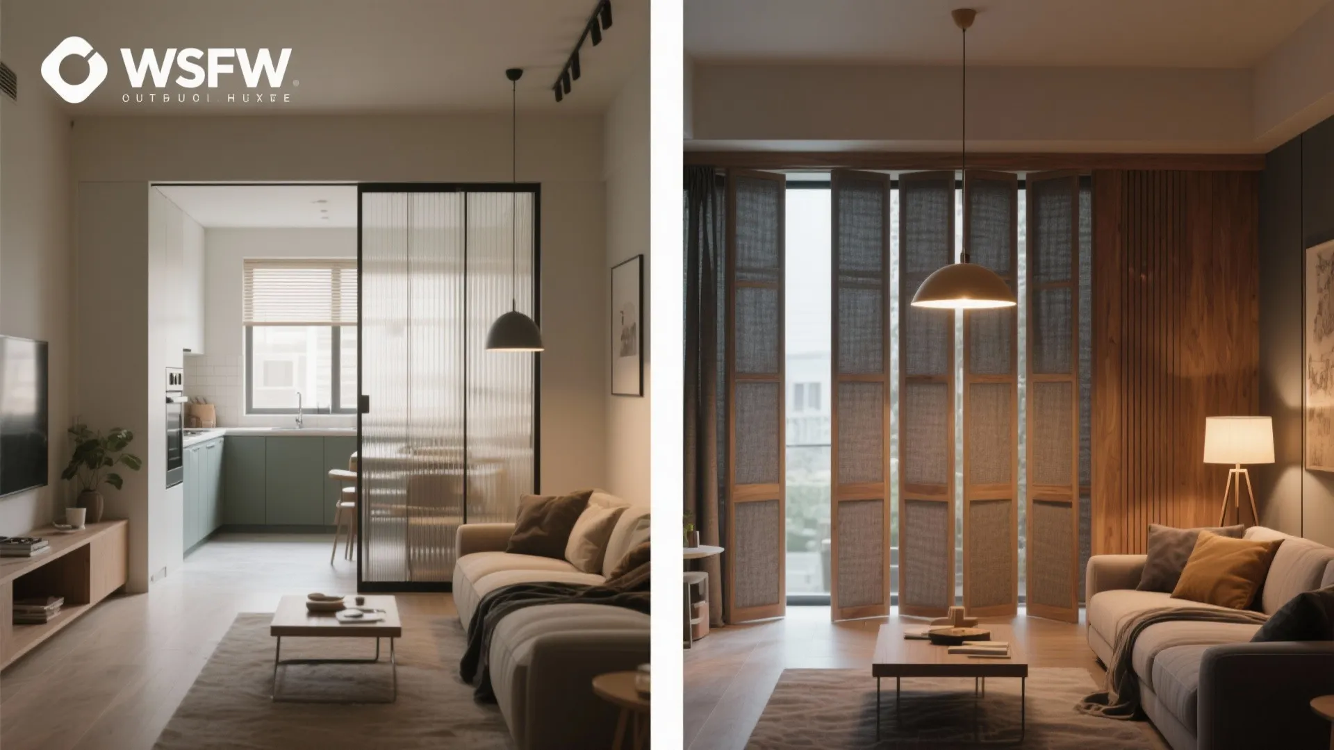 4. Sliding screens to zone without walls