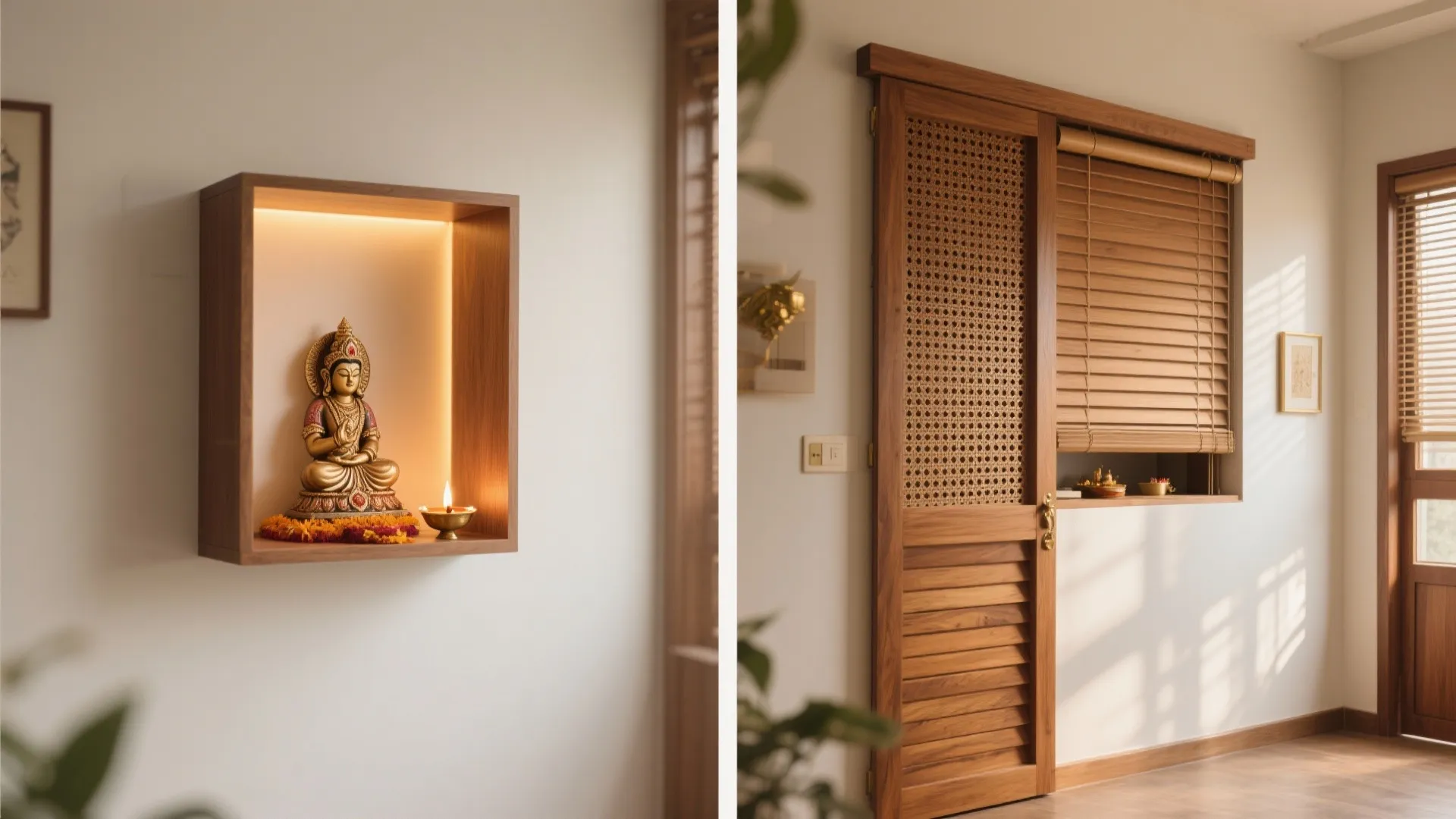 Sliding screens and concealed shrine