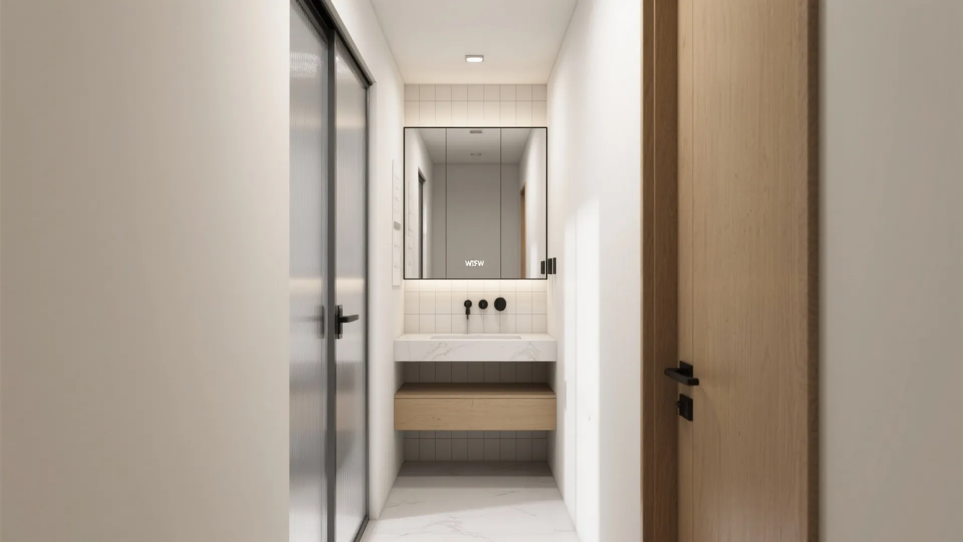 Shallow Depth + Sliding Door Cabinet (Tight Aisles, No Bumps)