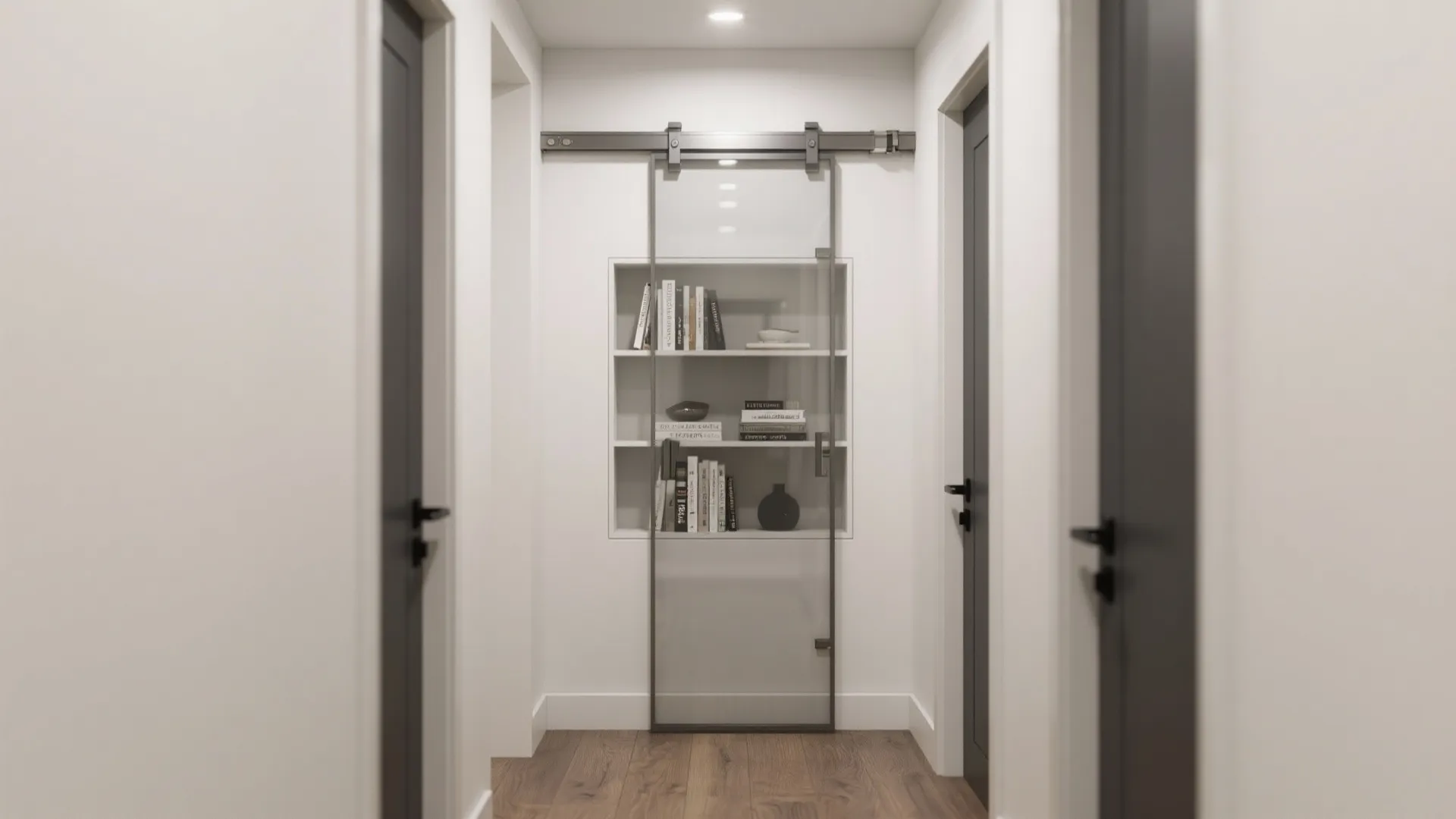 Sliding Pocket-Style Glass Showcase (Flush to the Wall)