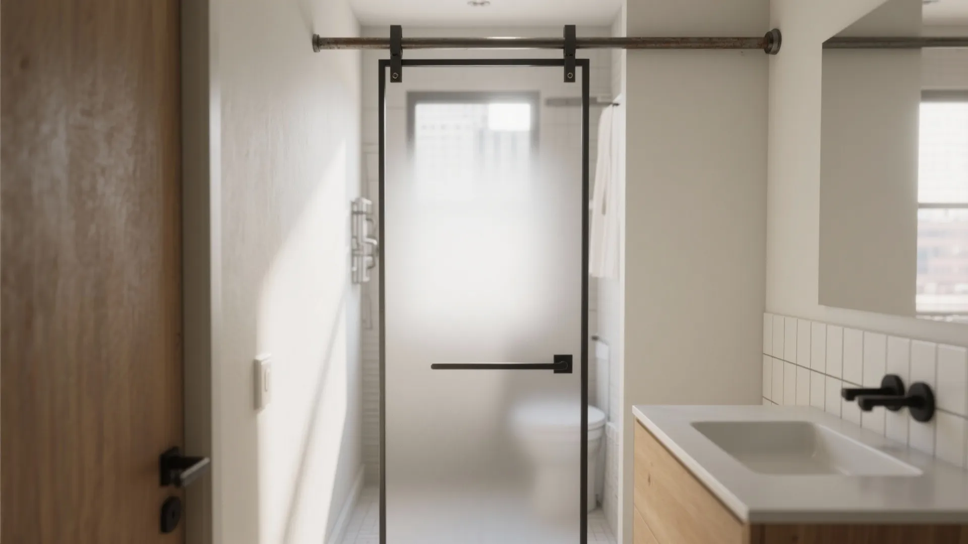 Sliding Bathroom Doors with Soft-Close