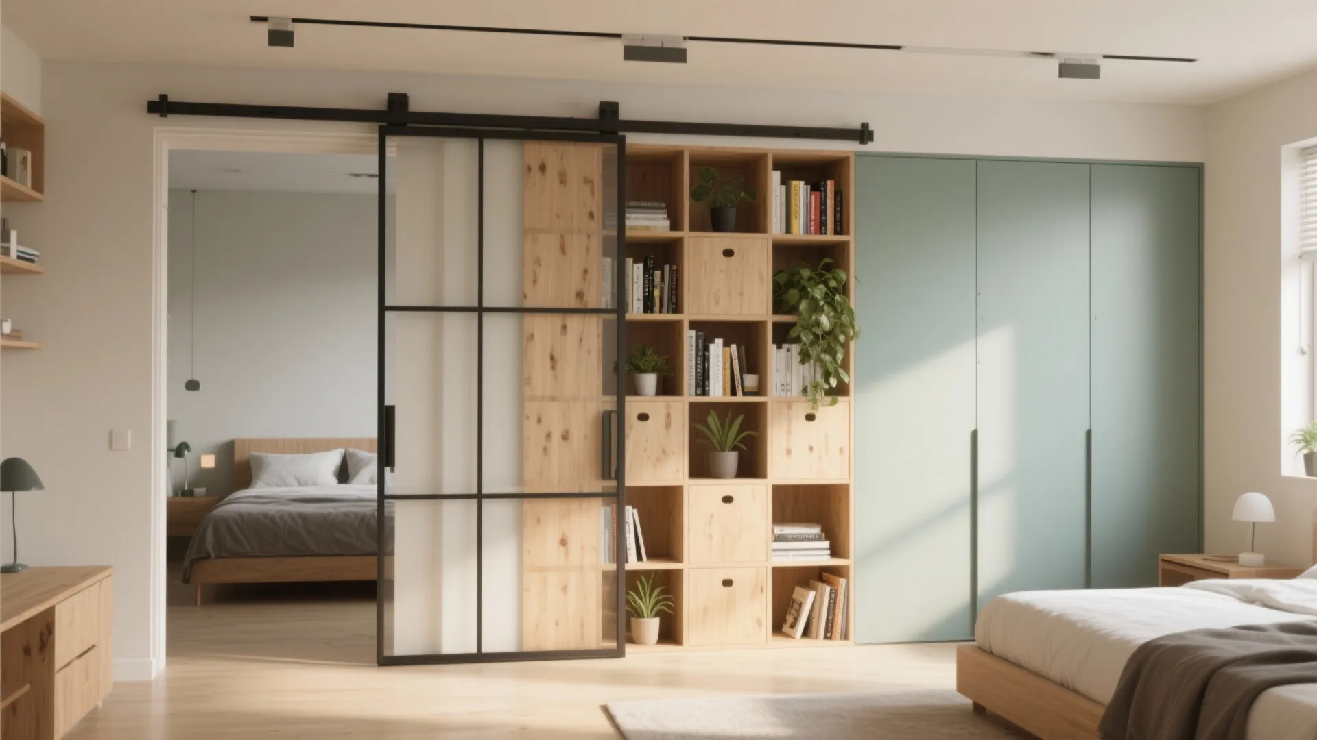 2. Sliding Partition with Built-In Storage