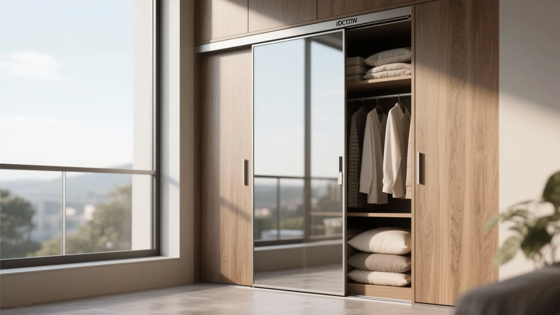 4. Sliding storage wall between bedroom and balcony