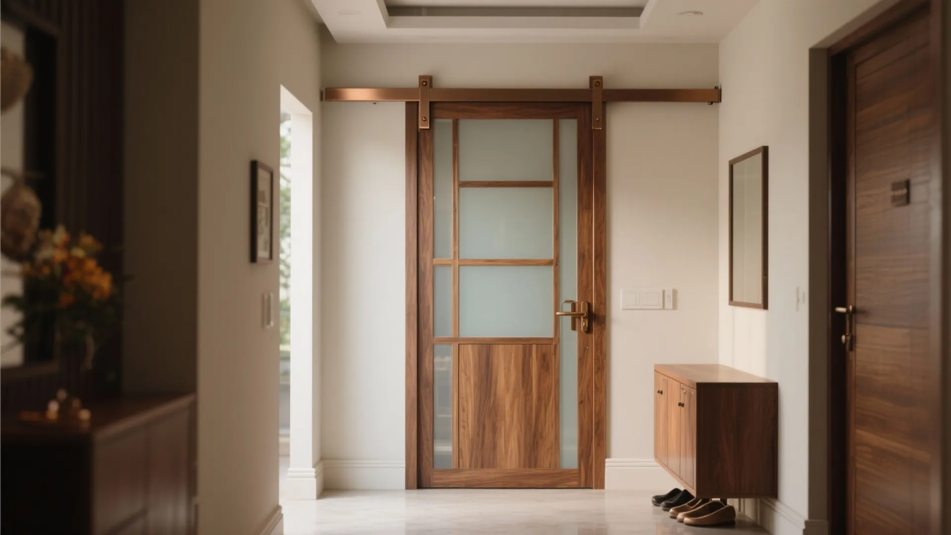 Sliding Teak Frames for Compact Apartments