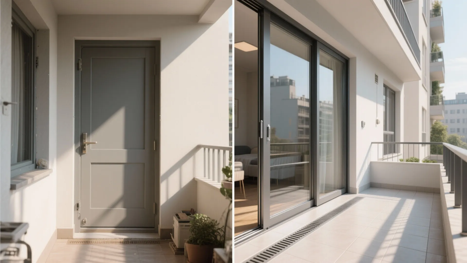 Sliding doors and flush thresholds for indoor–outdoor flow