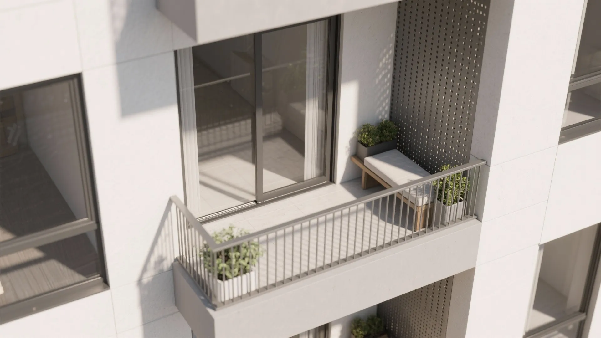 Sliding Glass + Perforated Screens