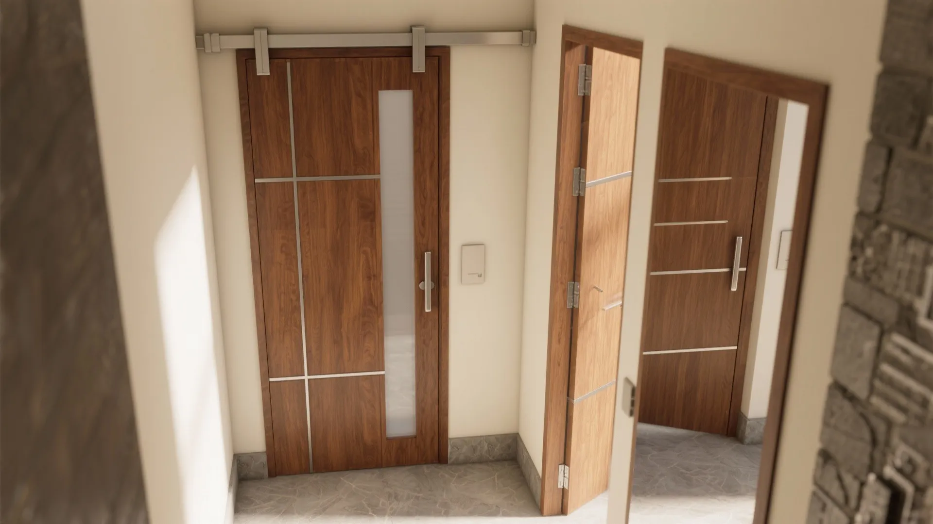 Sliding Wooden Doors for Tight Layouts