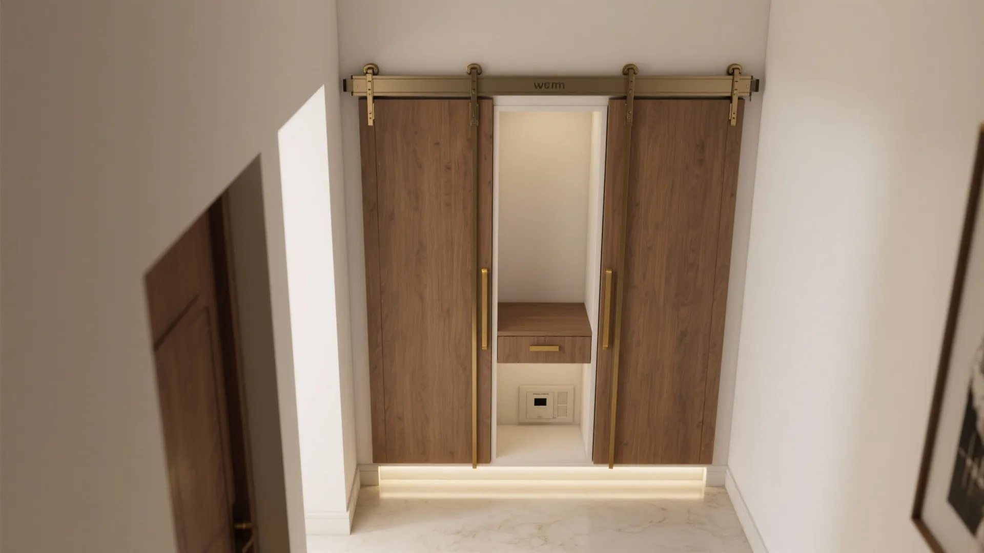 Sliding or pocket doors for tight alcoves