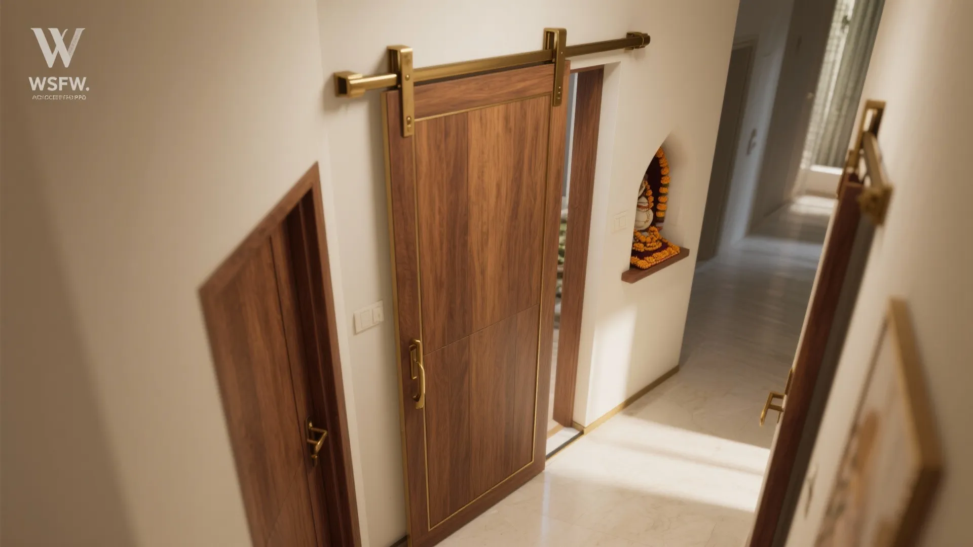 Space-Saving Sliding or Pocket Puja Doors