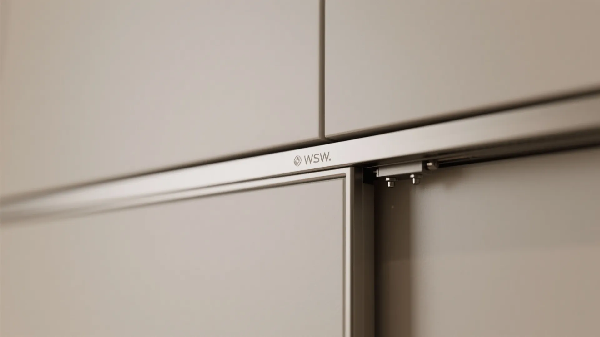 1) Minimal, built-in wall unit with sliding fronts