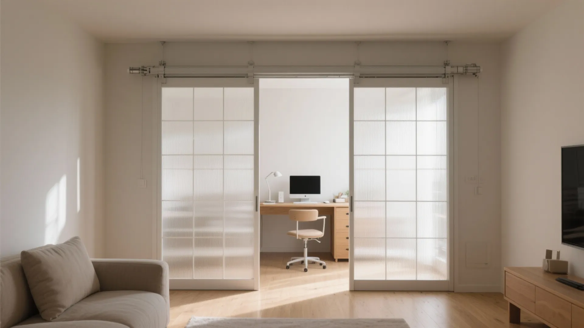 Sliding Screen with Translucent Panels