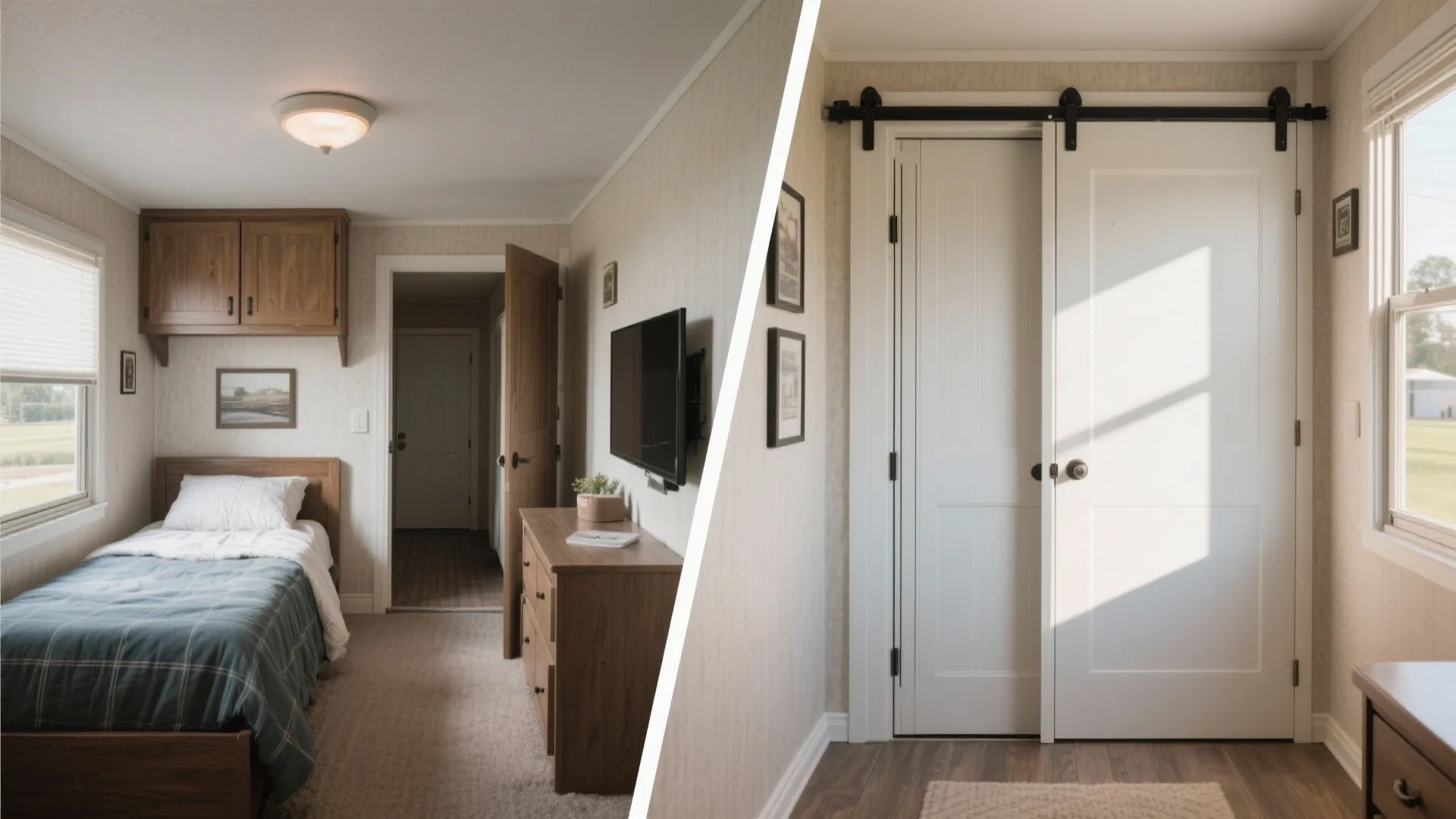 3. Sliding doors instead of swing doors