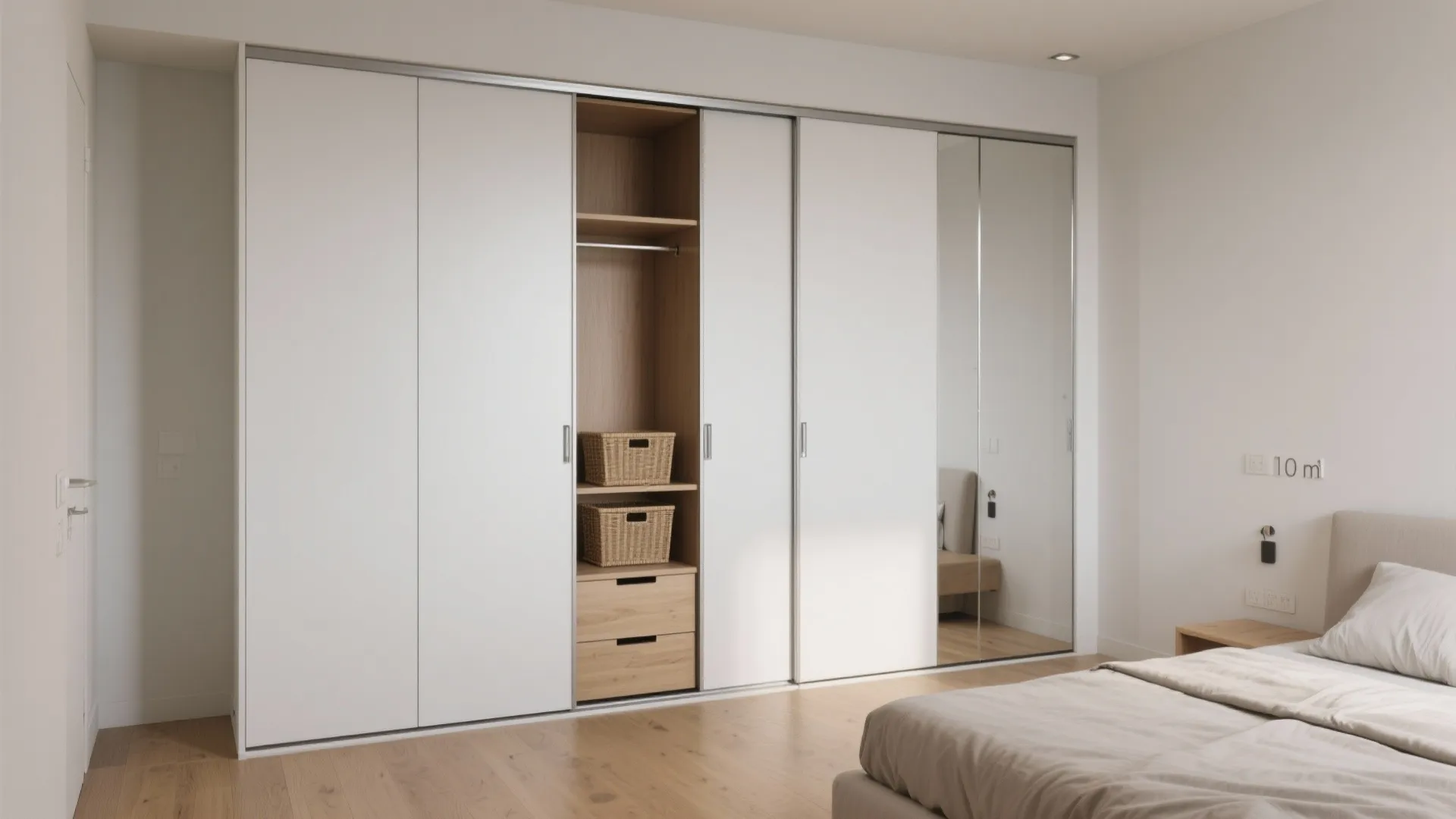 Wall-mounted wardrobes with sliding doors