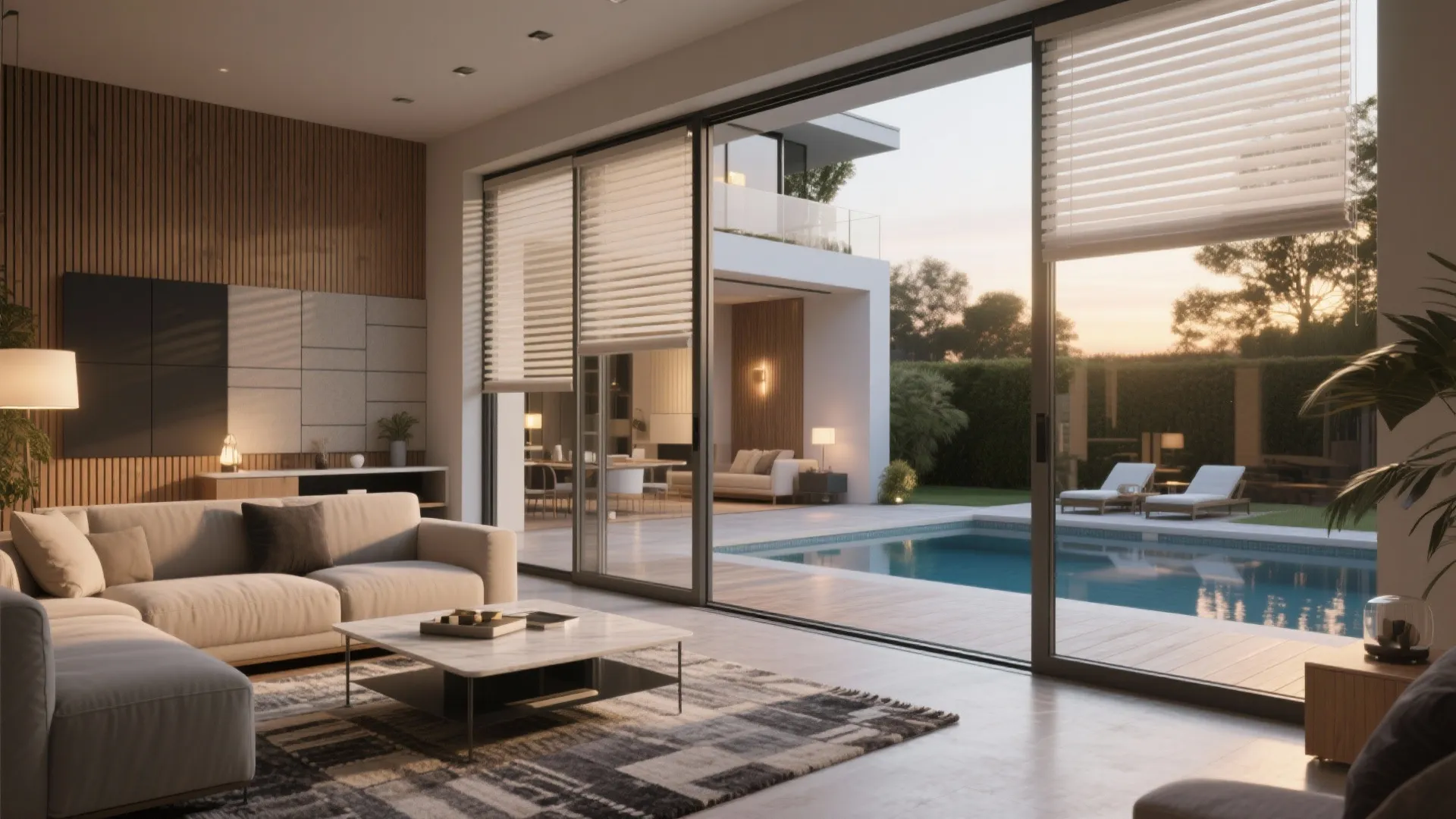 1. Open-plan living with sliding glass walls