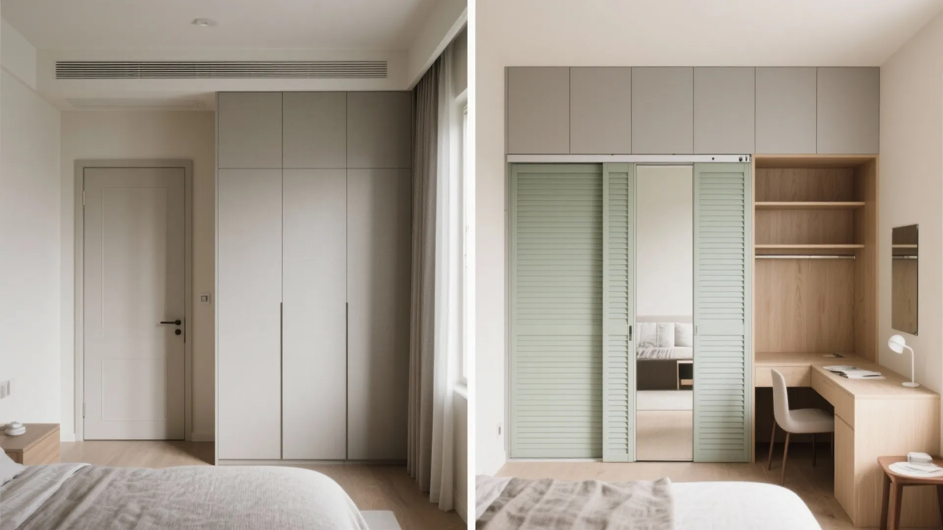 Sliding Doors and Built-in Wardrobes that Save Swing Space
