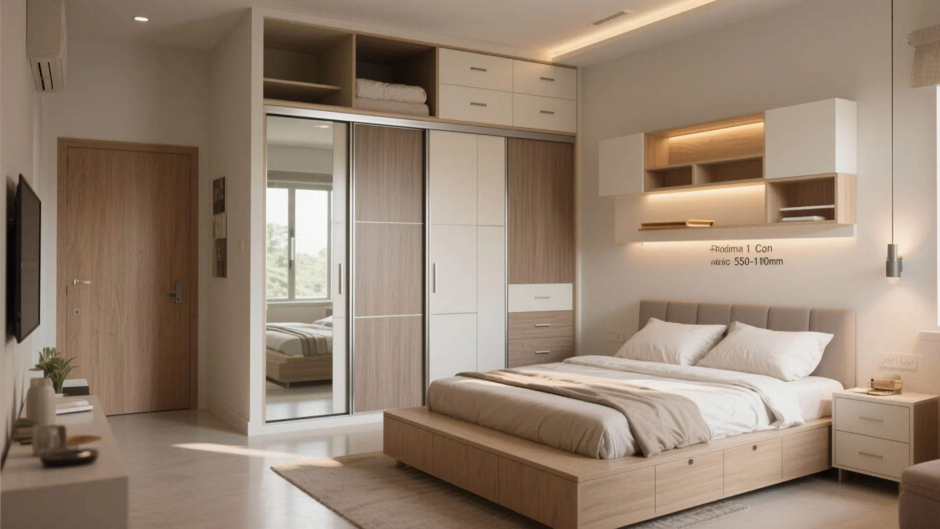 Slim bedroom wardrobes with sliding doors