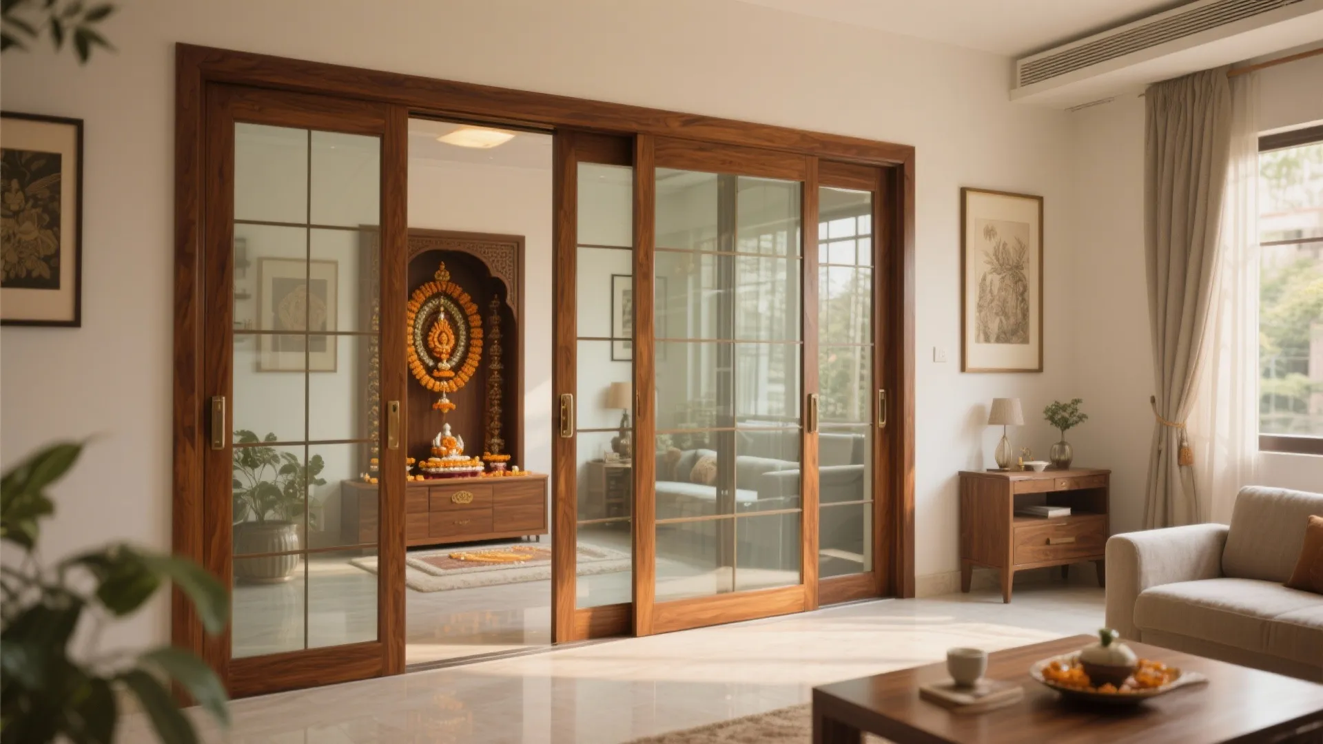 Sliding Glass Doors with Wooden Frames