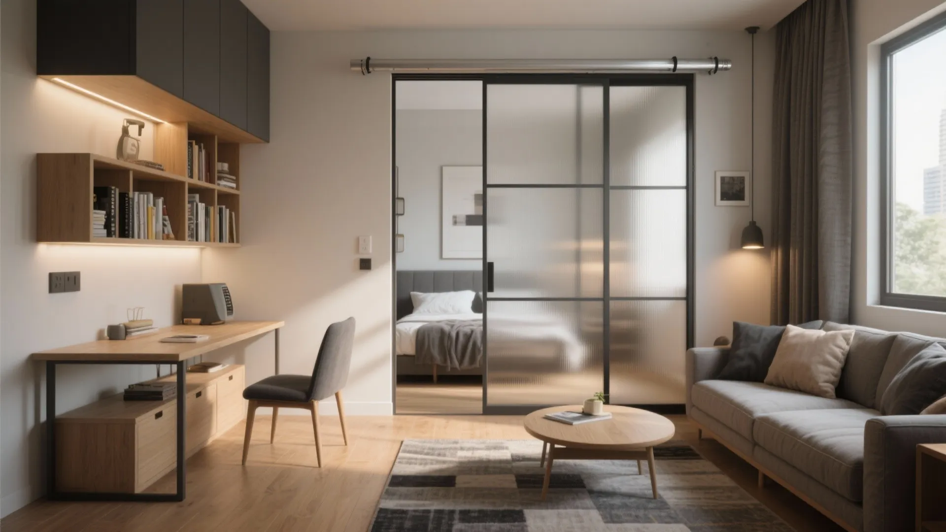 Smart Zoning with Sliding Doors and Multi-Use Furniture