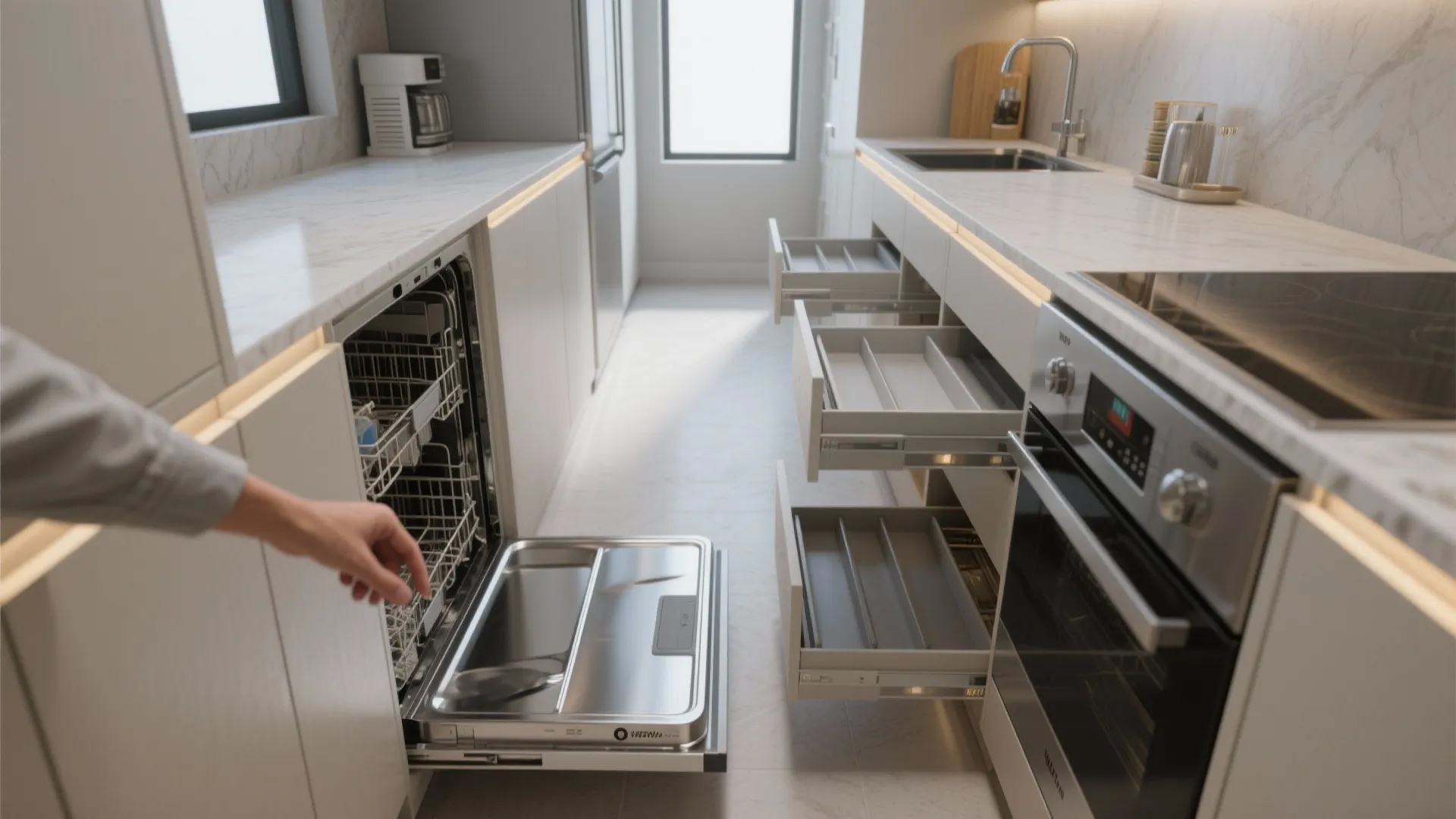 Idea 3: Integrate Slim Appliances and Pull-out Solutions