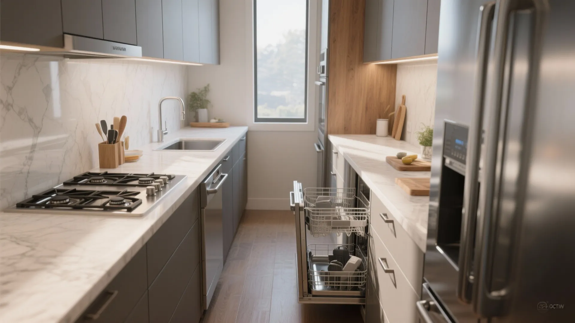 4. Opt for slim appliances and multifunction fixtures