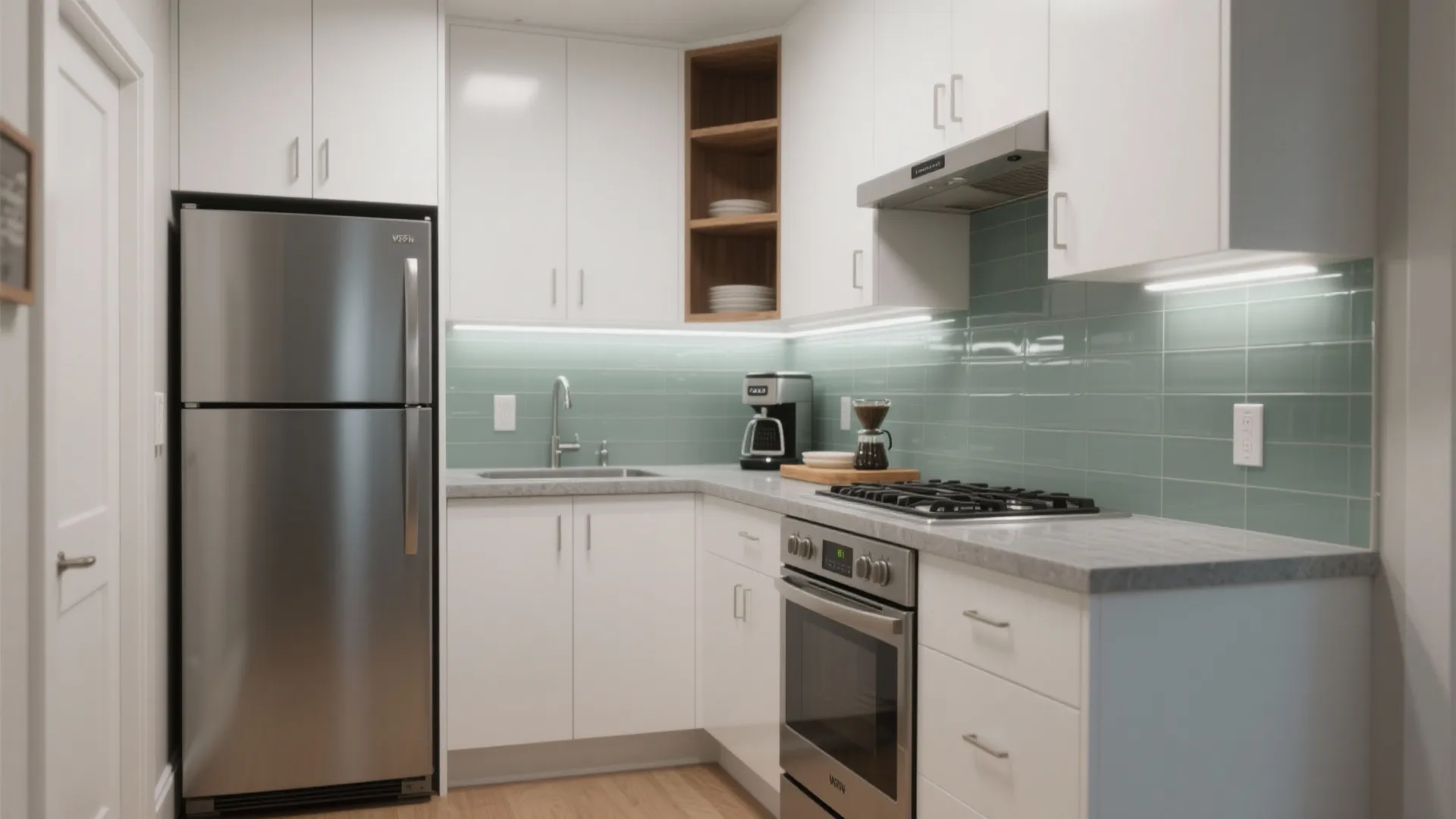 Slim appliances and integrated lighting