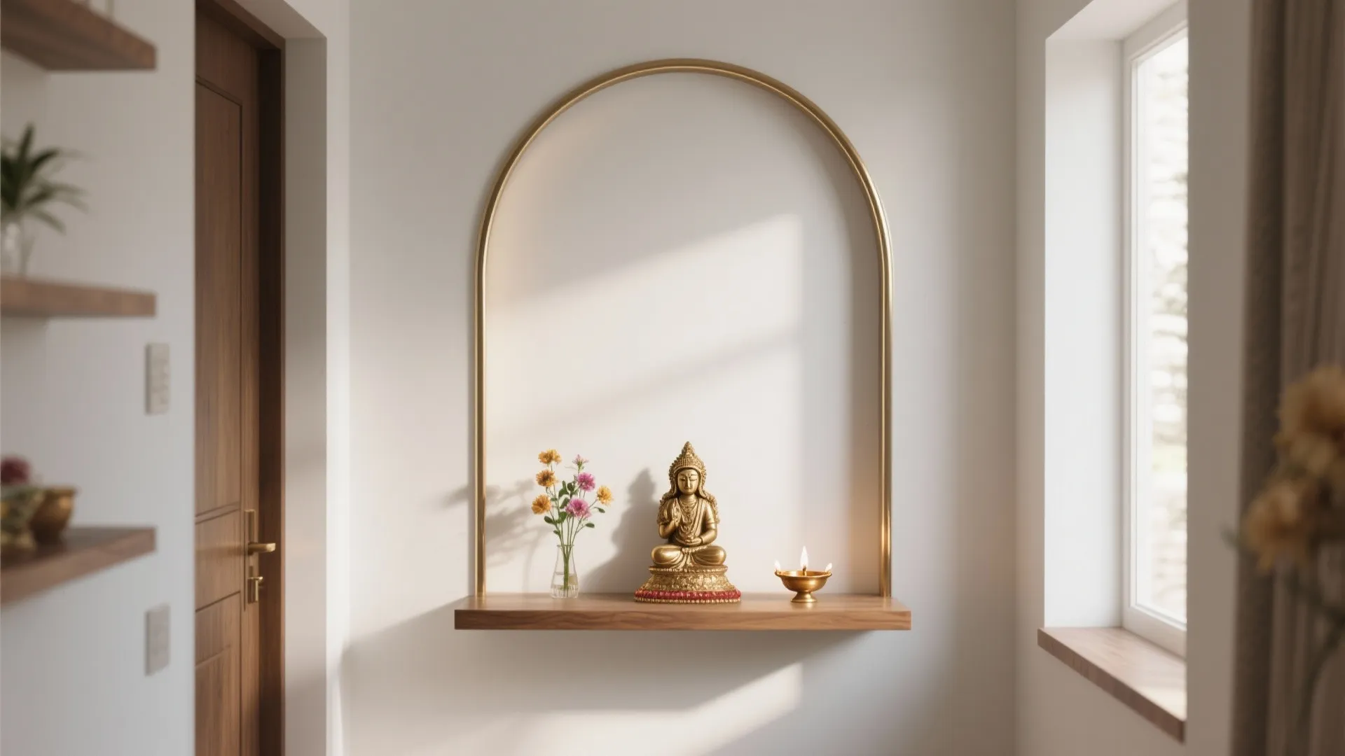 Ultra-slim modern arch: metal, laminate, or paint for tight spots