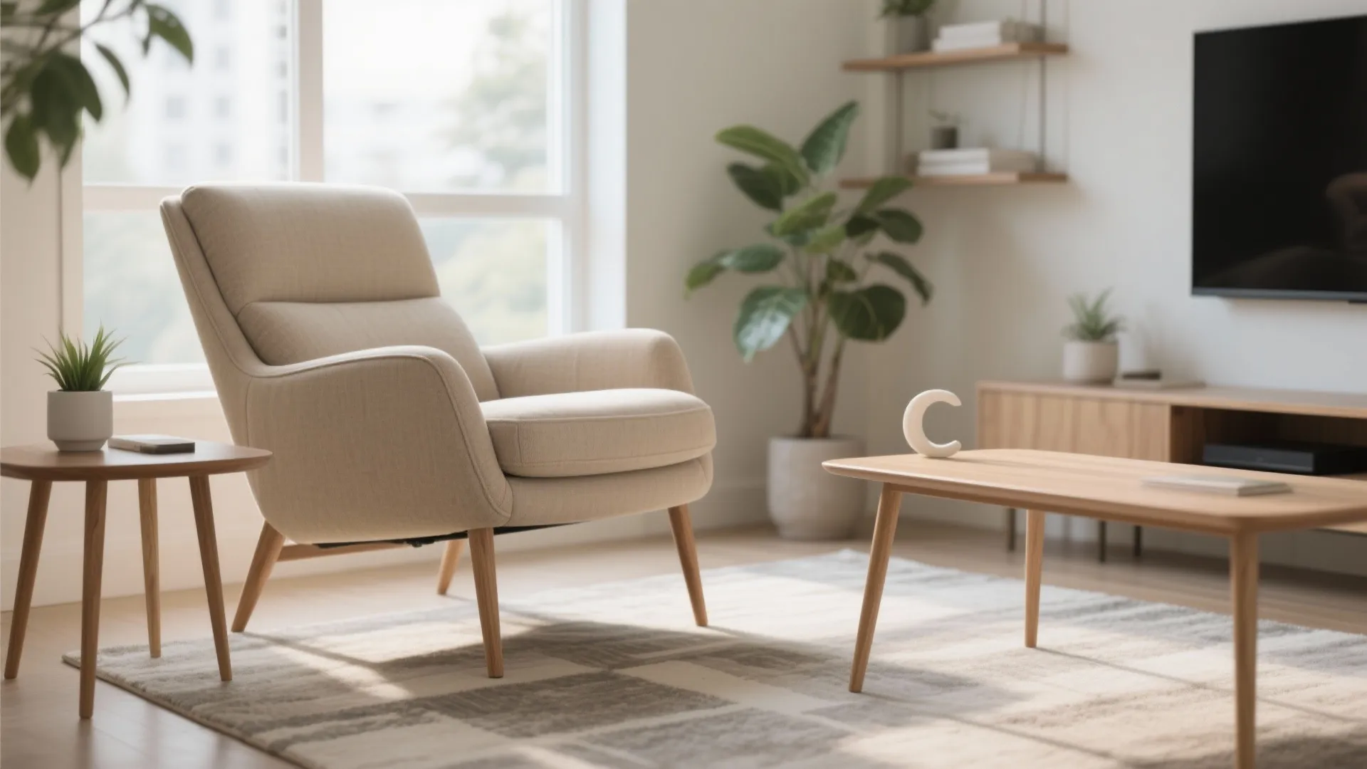 Slim-armed recliners with elevated legs