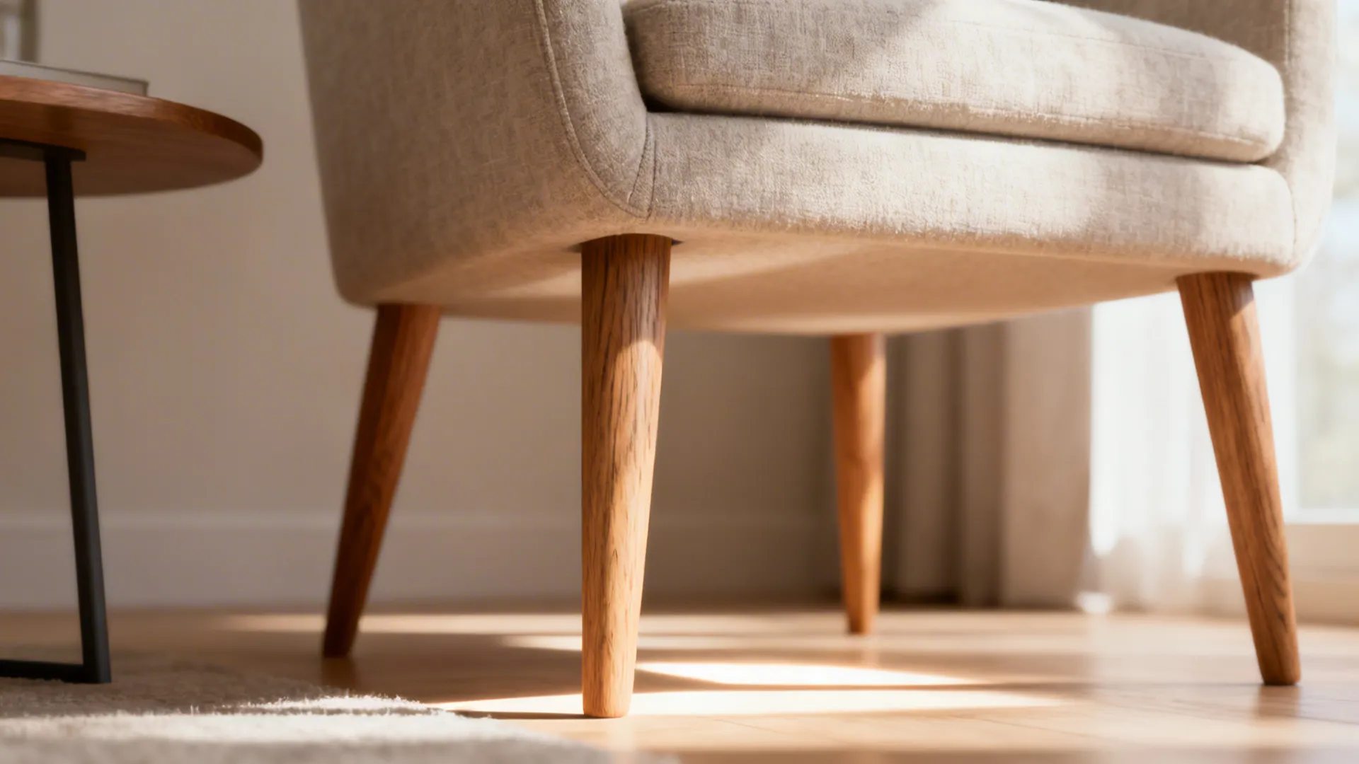 1. Slim Armchair with Tapered Legs