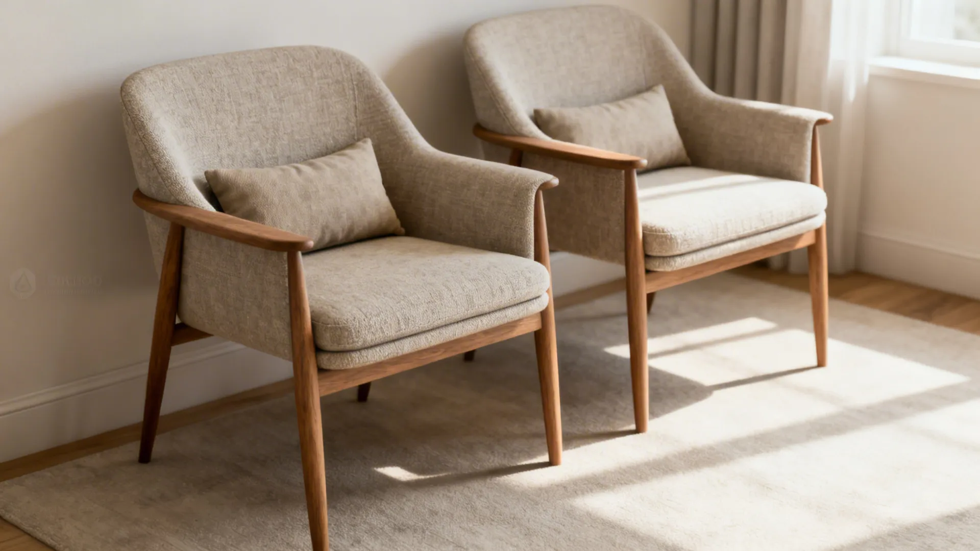 1. Slim-profile armchairs